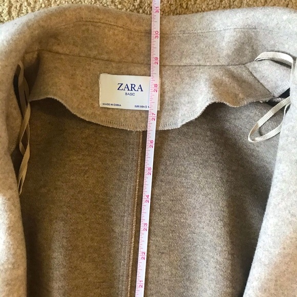 Zara Open Front Casual Trench Woollike Coat/Jacket - Picture 14 of 14